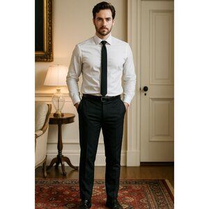 Berragamo Collezione D'Italia Mens 43/36 Soho-Tux Black Mens Dress Pants $180